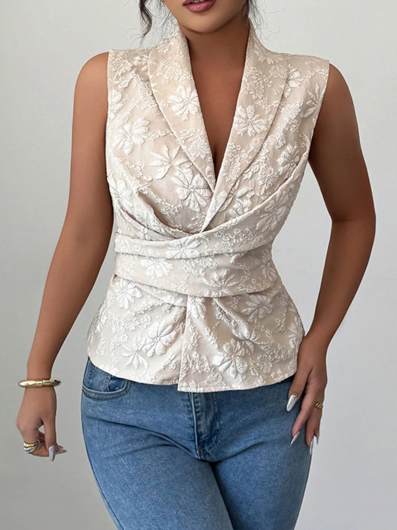 Tie Waist Wrap Tank Top - Image 3