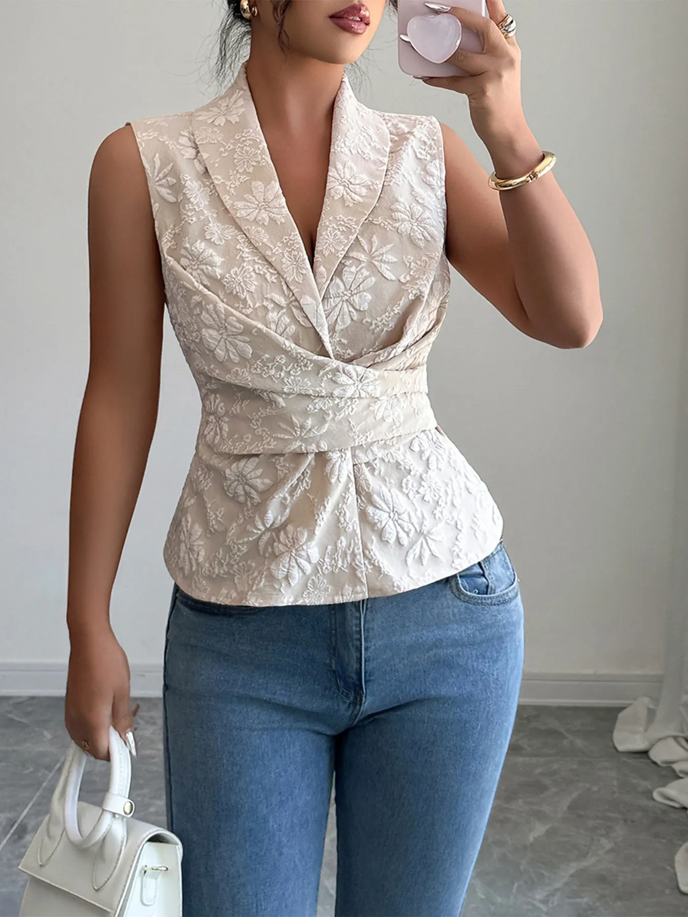 Tie Waist Wrap Tank Top - Image 5