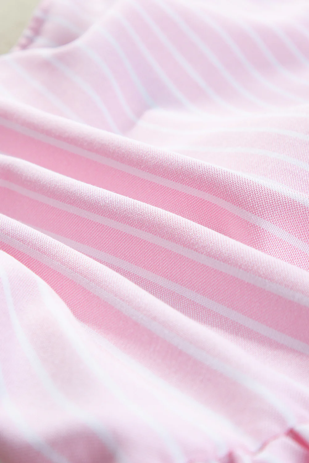 Tied Bow Striped Round Neck Blouse - Image 8