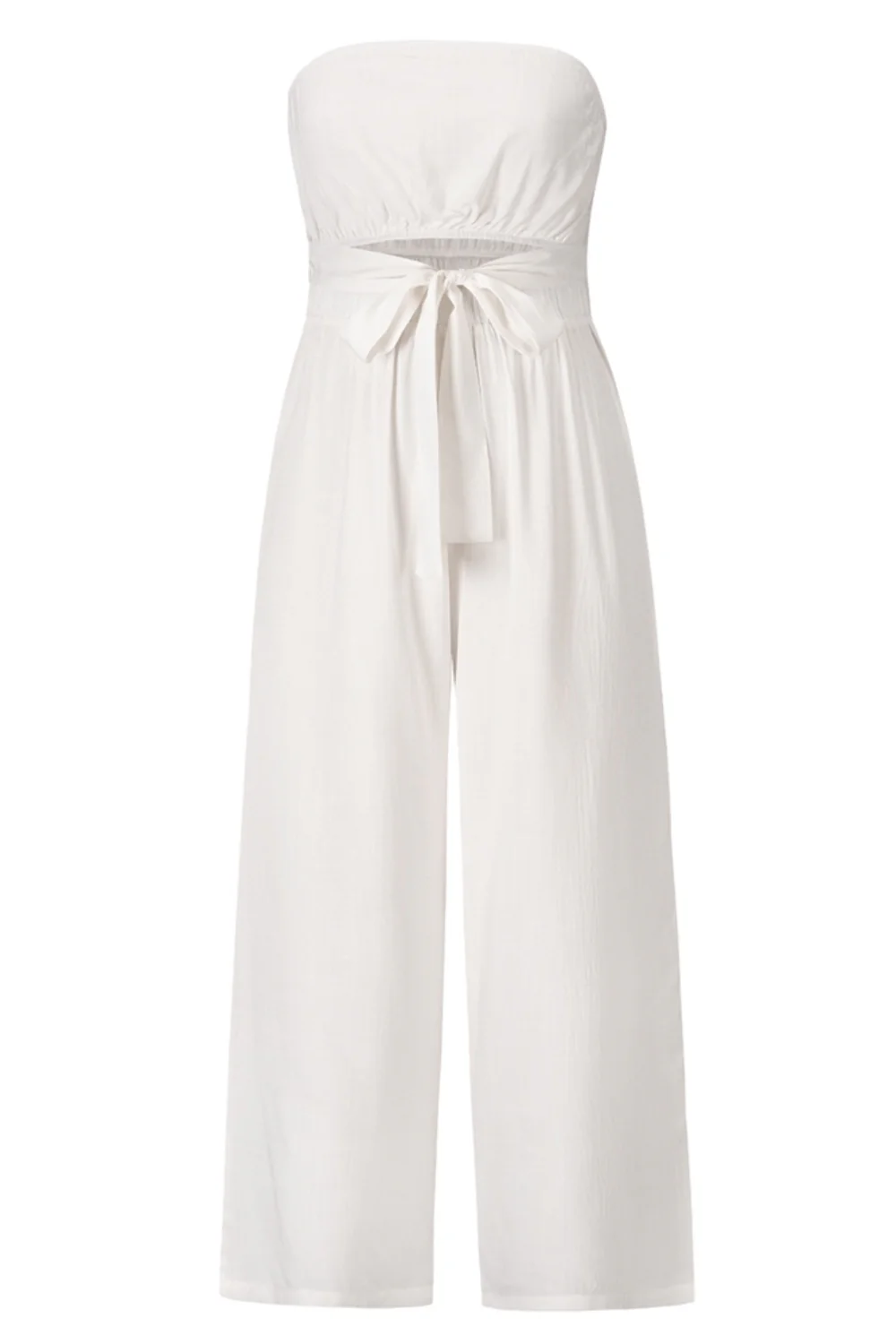 Tied Cutout Tube Wide Leg Jumpsuit - Image 13
