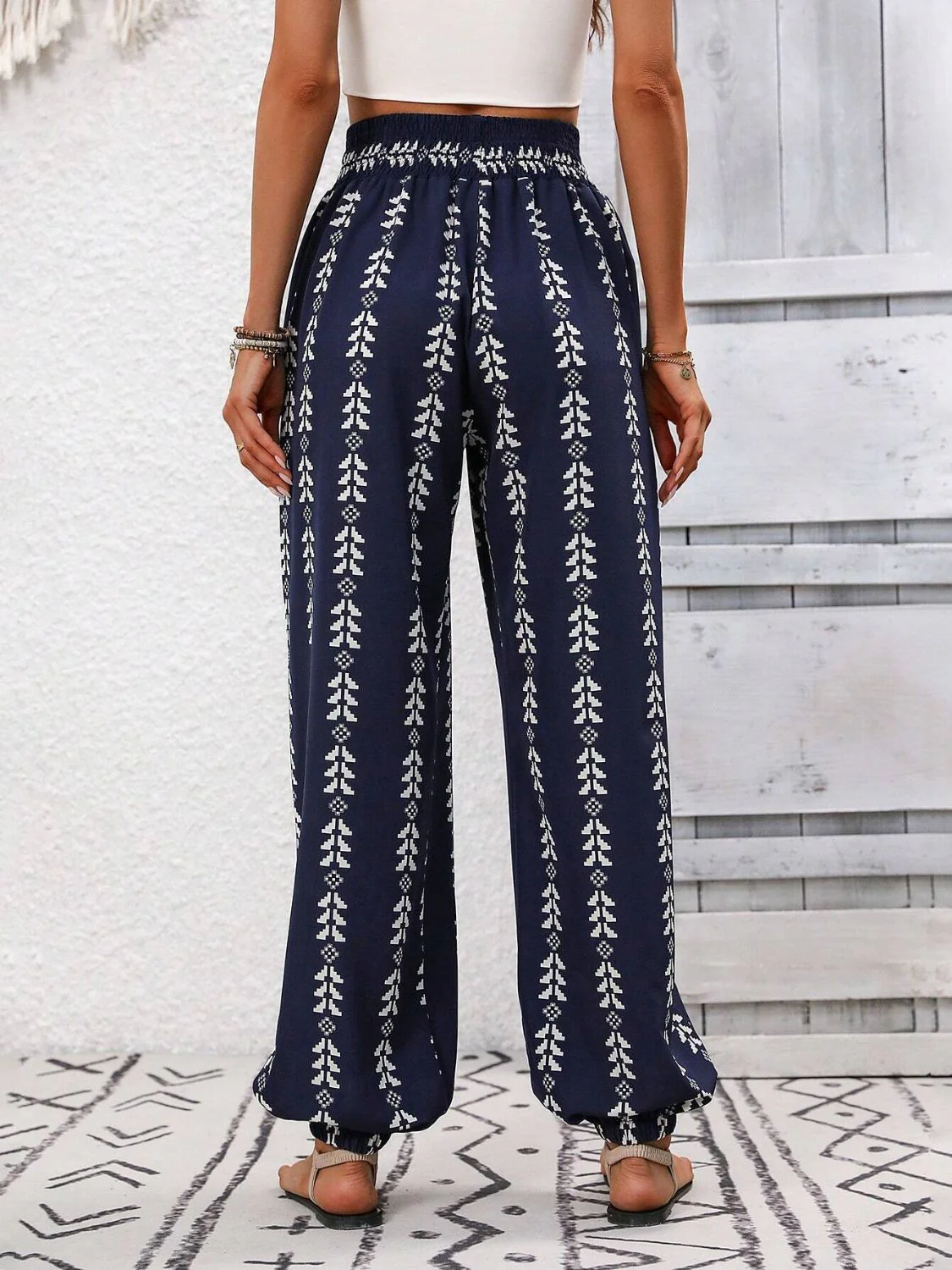 Tied Printed High Waist Pants - Image 2