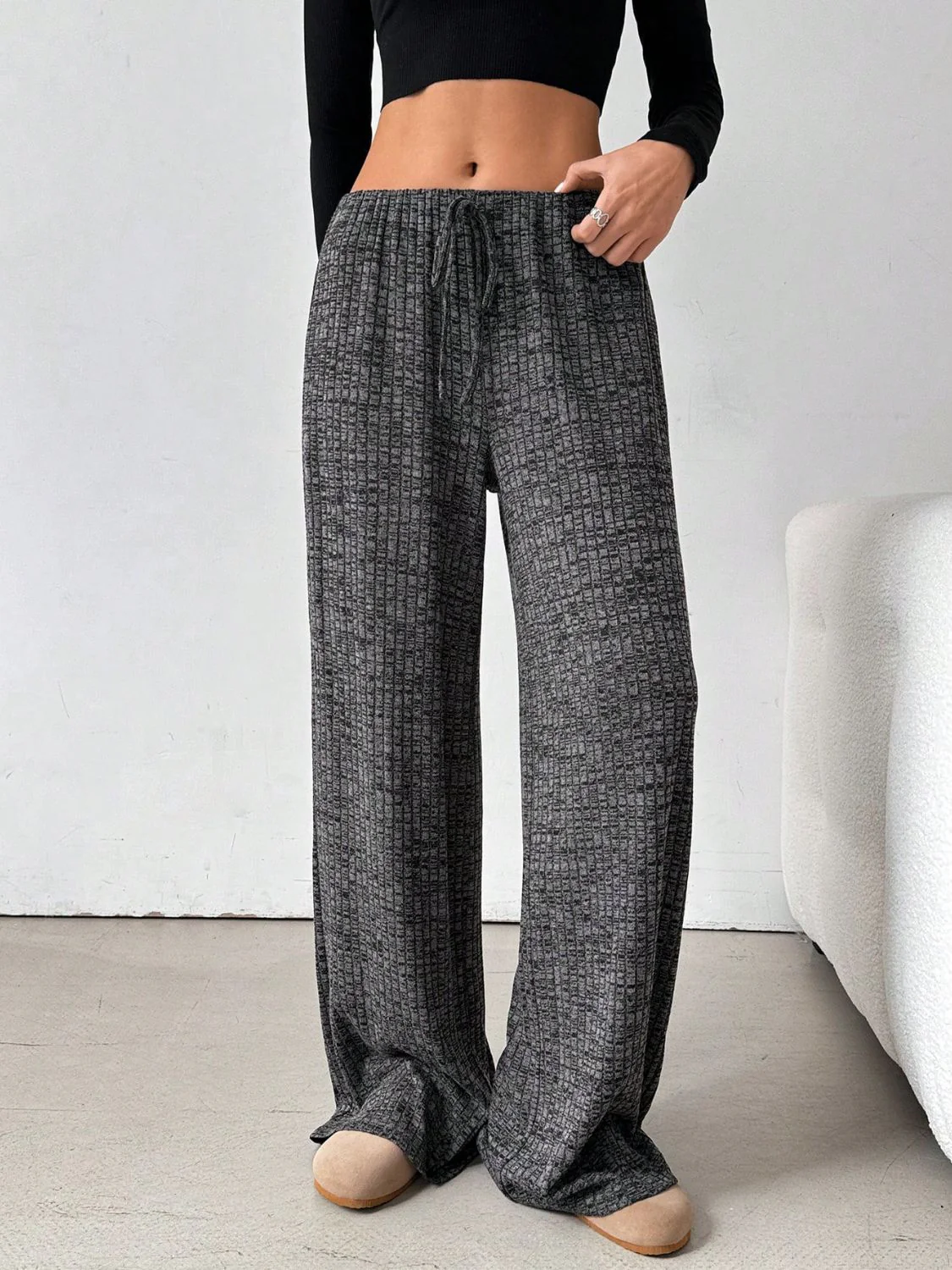 Tied Striped Wide Leg Pants - Image 13