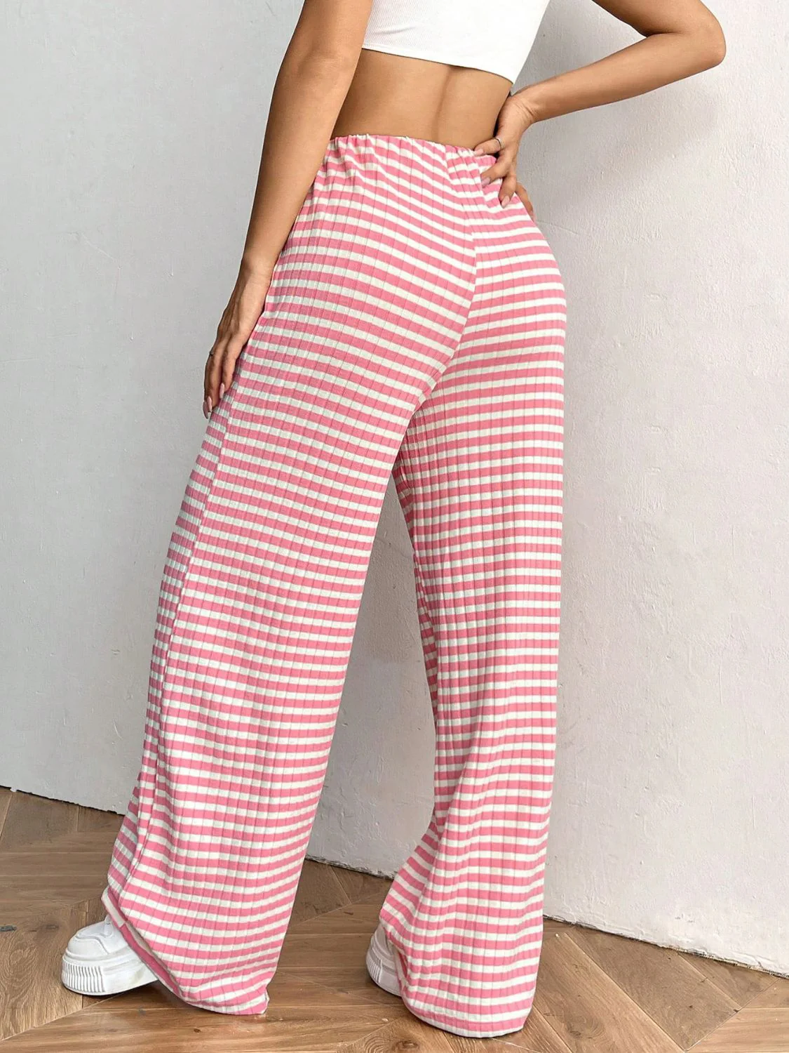 Tied Striped Wide Leg Pants - Image 2