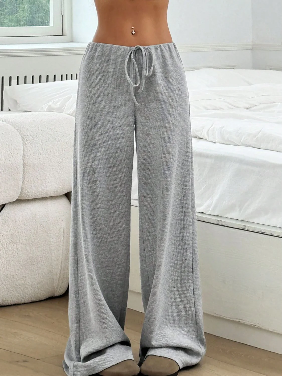 Tied Striped Wide Leg Pants - Image 5