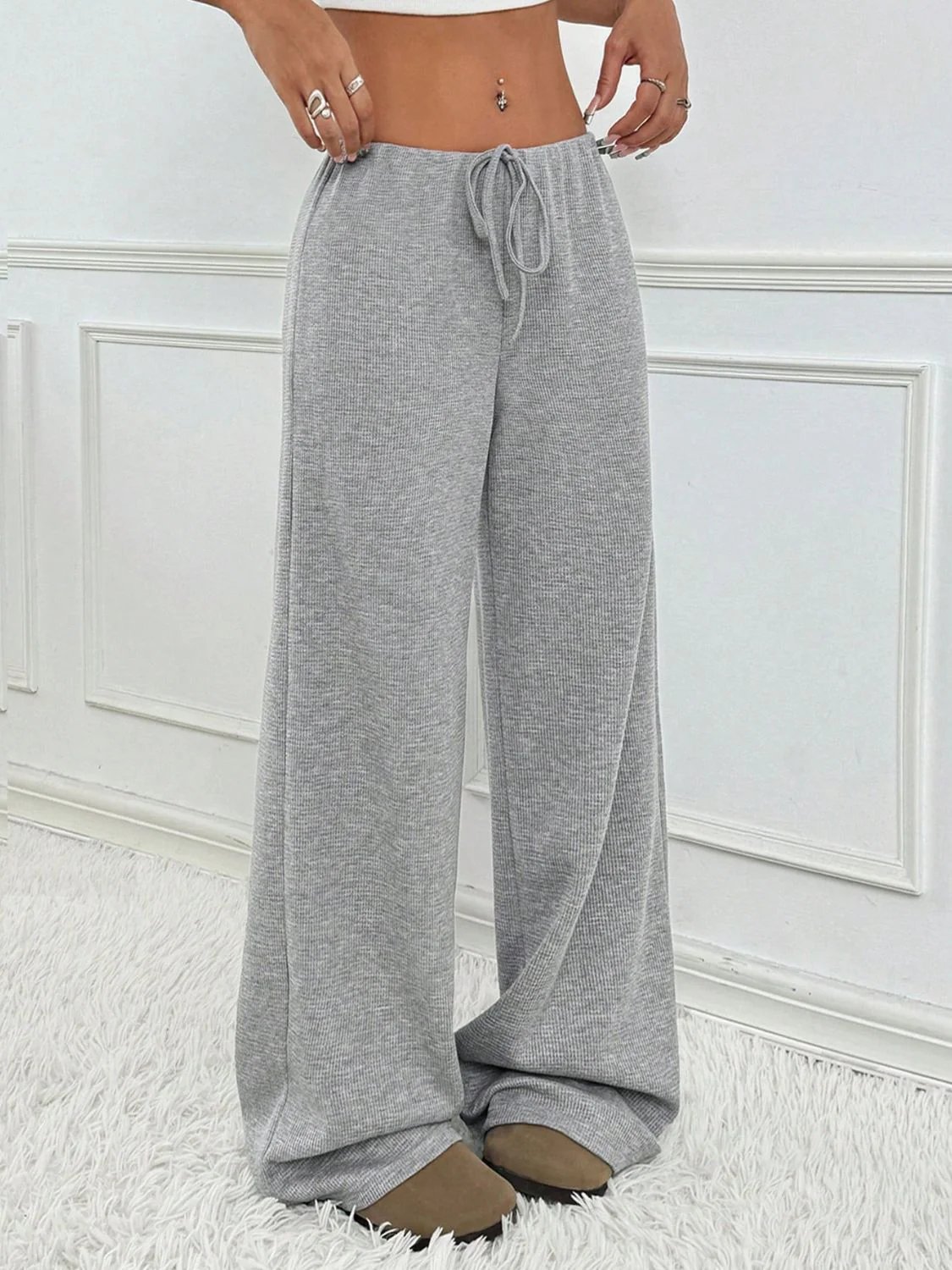 Tied Striped Wide Leg Pants - Image 6