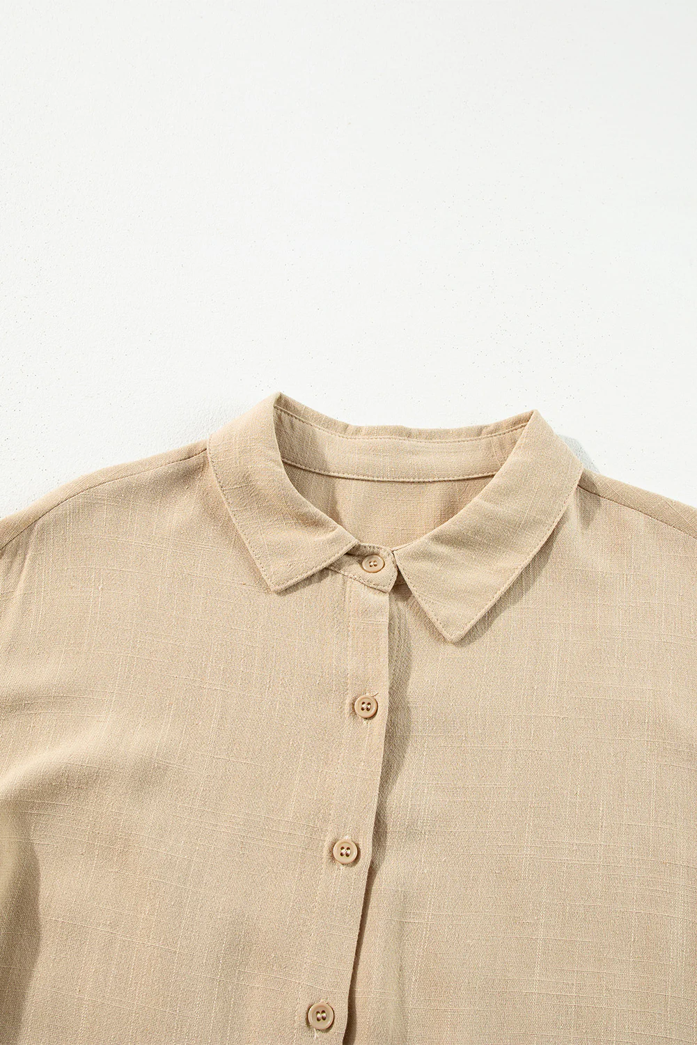 Tiered Collared Neck Balloon Sleeve Shirt Dress - Image 17