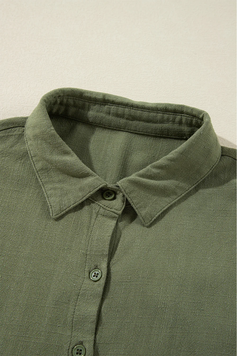 Tiered Collared Neck Balloon Sleeve Shirt Dress - Image 8