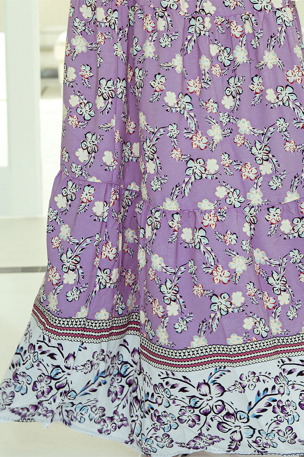 Tiered Printed Elastic Waist Skirt - Image 4