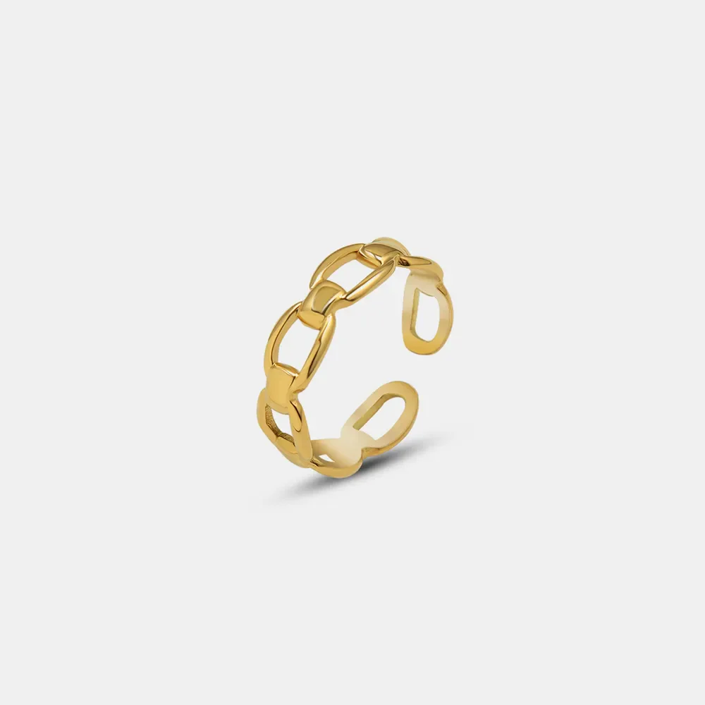 Titanium Steel Gold-Plated Adjustable Ring - Image 3
