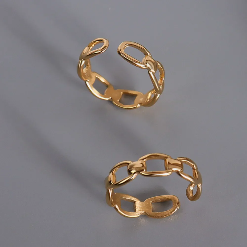 Titanium Steel Gold-Plated Adjustable Ring - Image 4