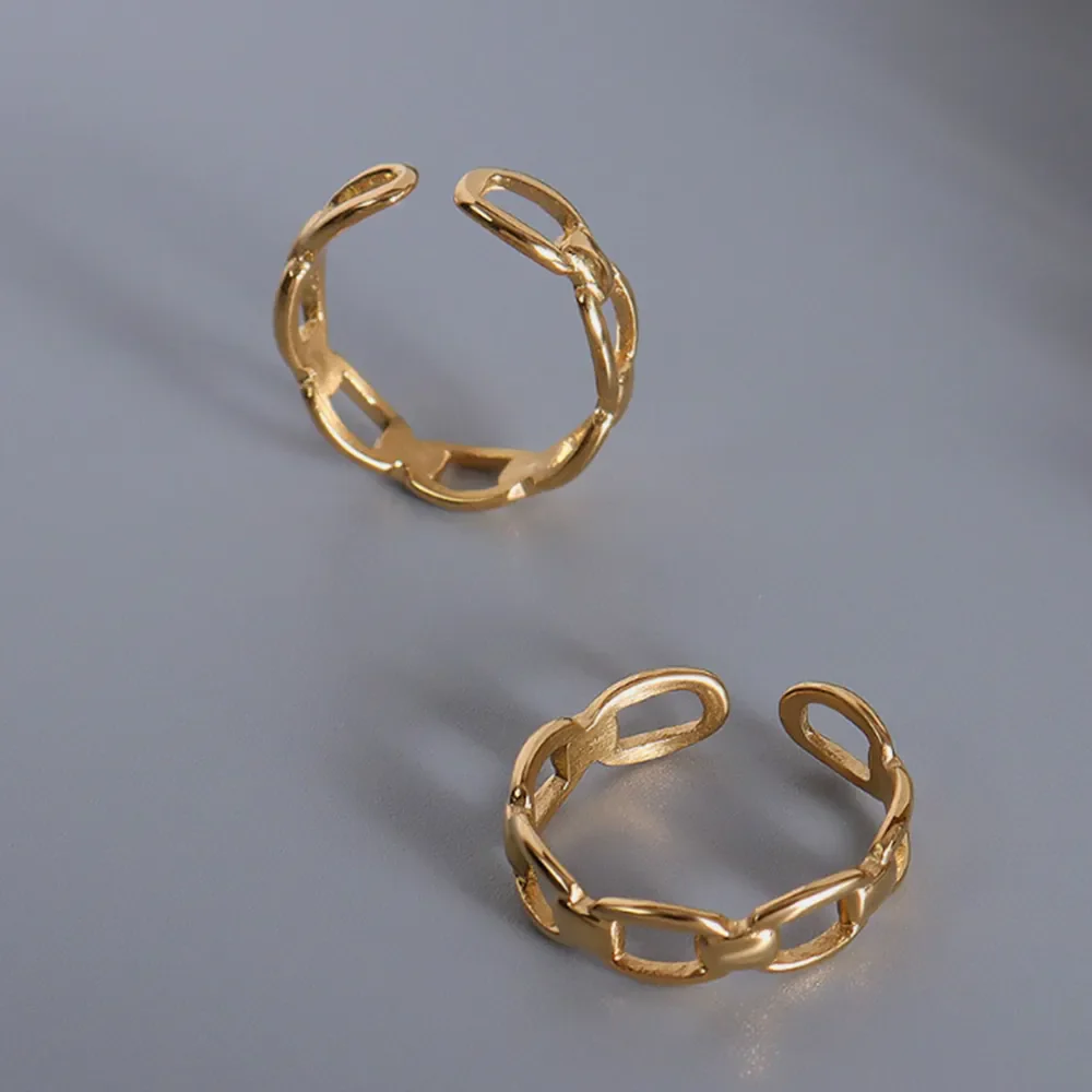 Titanium Steel Gold-Plated Adjustable Ring - Image 5