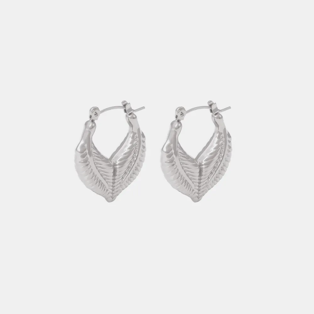 Titanium Steel Leaf Shape Earrings - Image 10