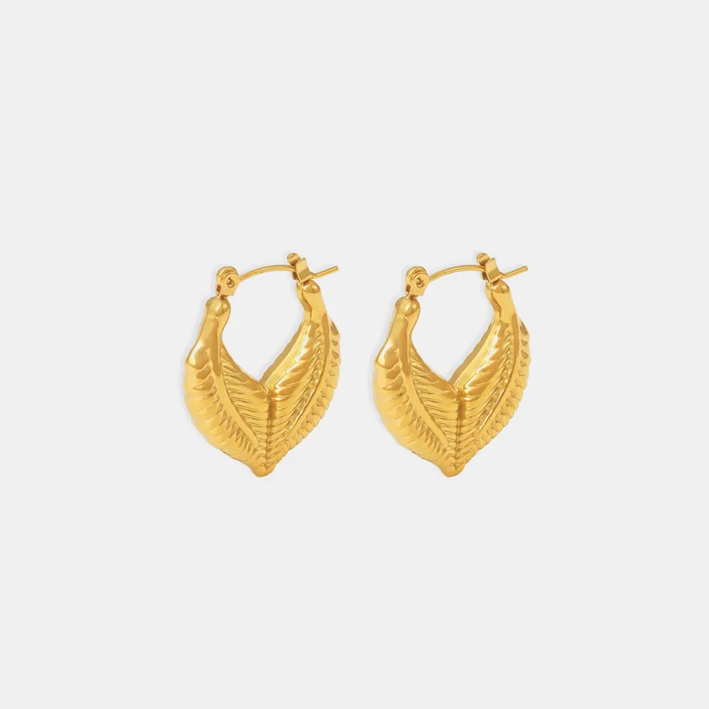 Titanium Steel Leaf Shape Earrings - Image 6
