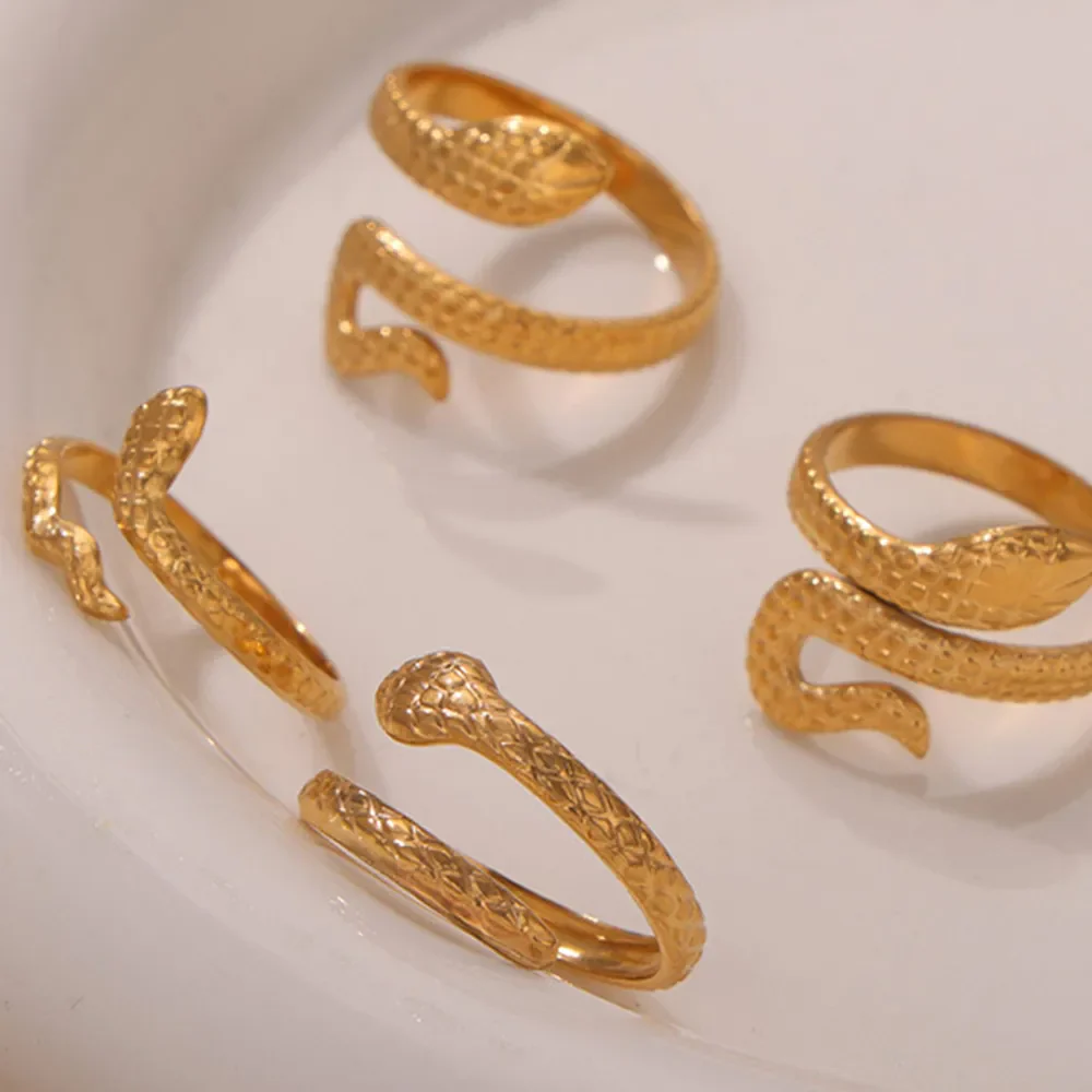 Titanium Steel Snake Shape Bypass Ring - Image 10