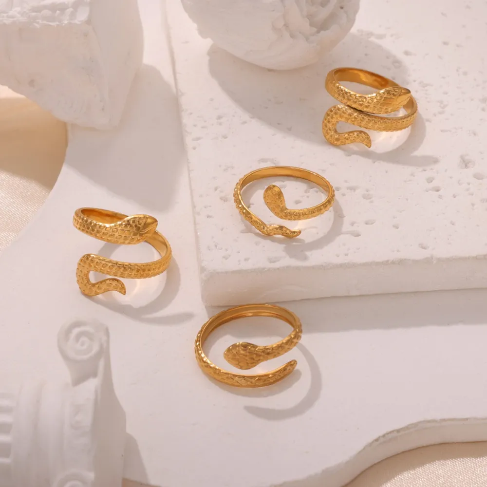 Titanium Steel Snake Shape Bypass Ring - Image 6