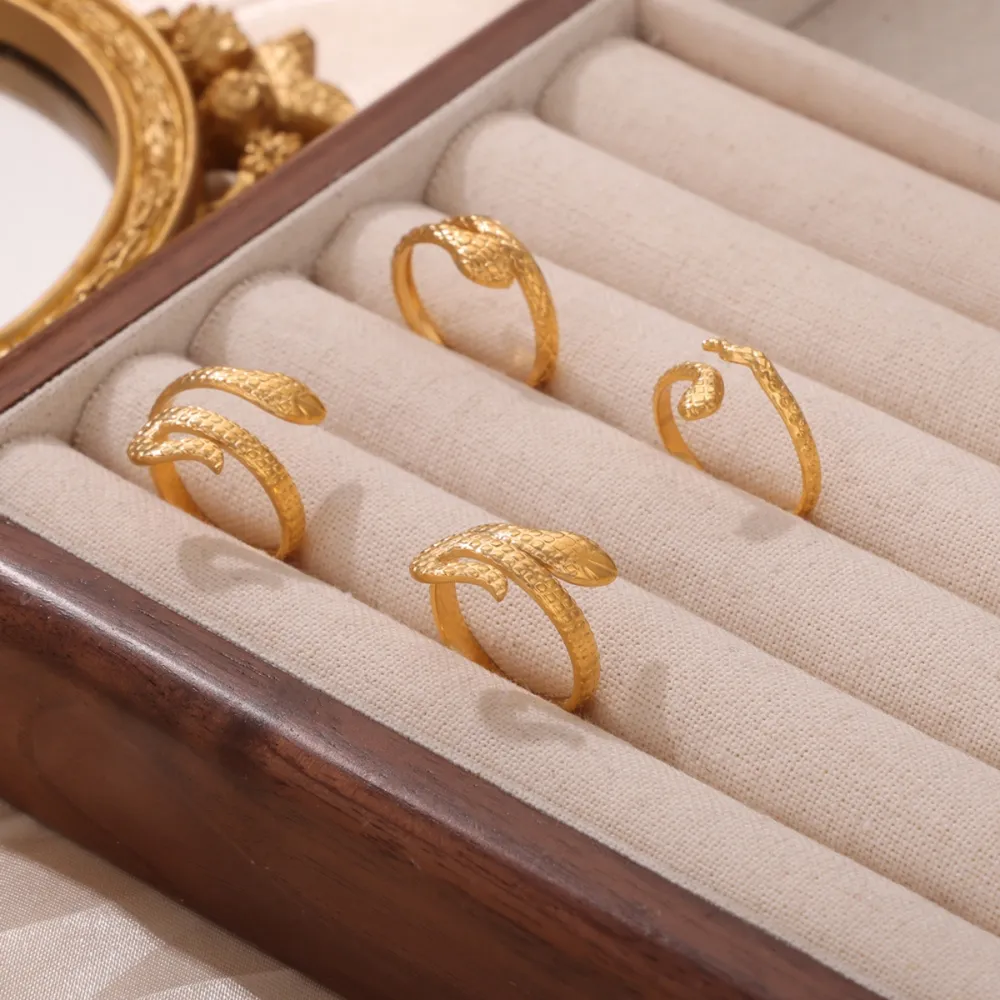 Titanium Steel Snake Shape Bypass Ring - Image 9