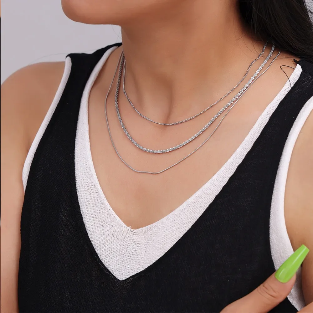 Titanium Steel Three-Layered Necklace - Image 3