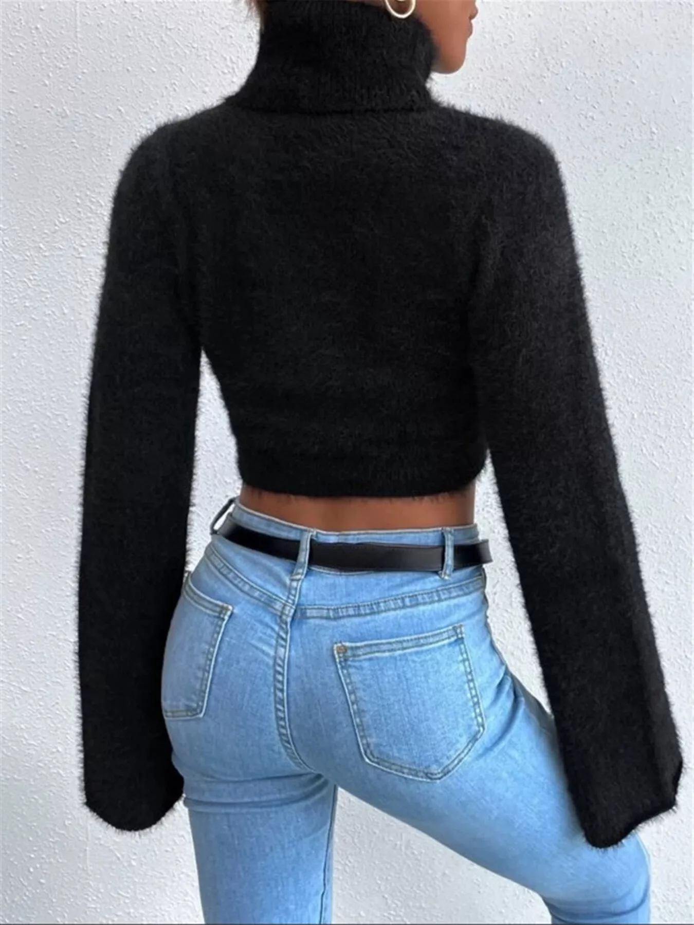 Turtleneck Flare Sleeve Sweater - Image 10