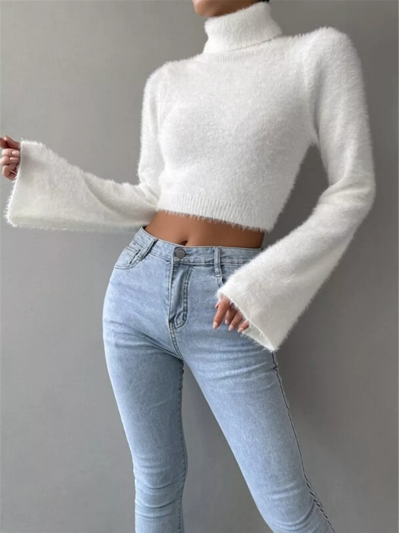 Turtleneck Flare Sleeve Sweater - Image 6