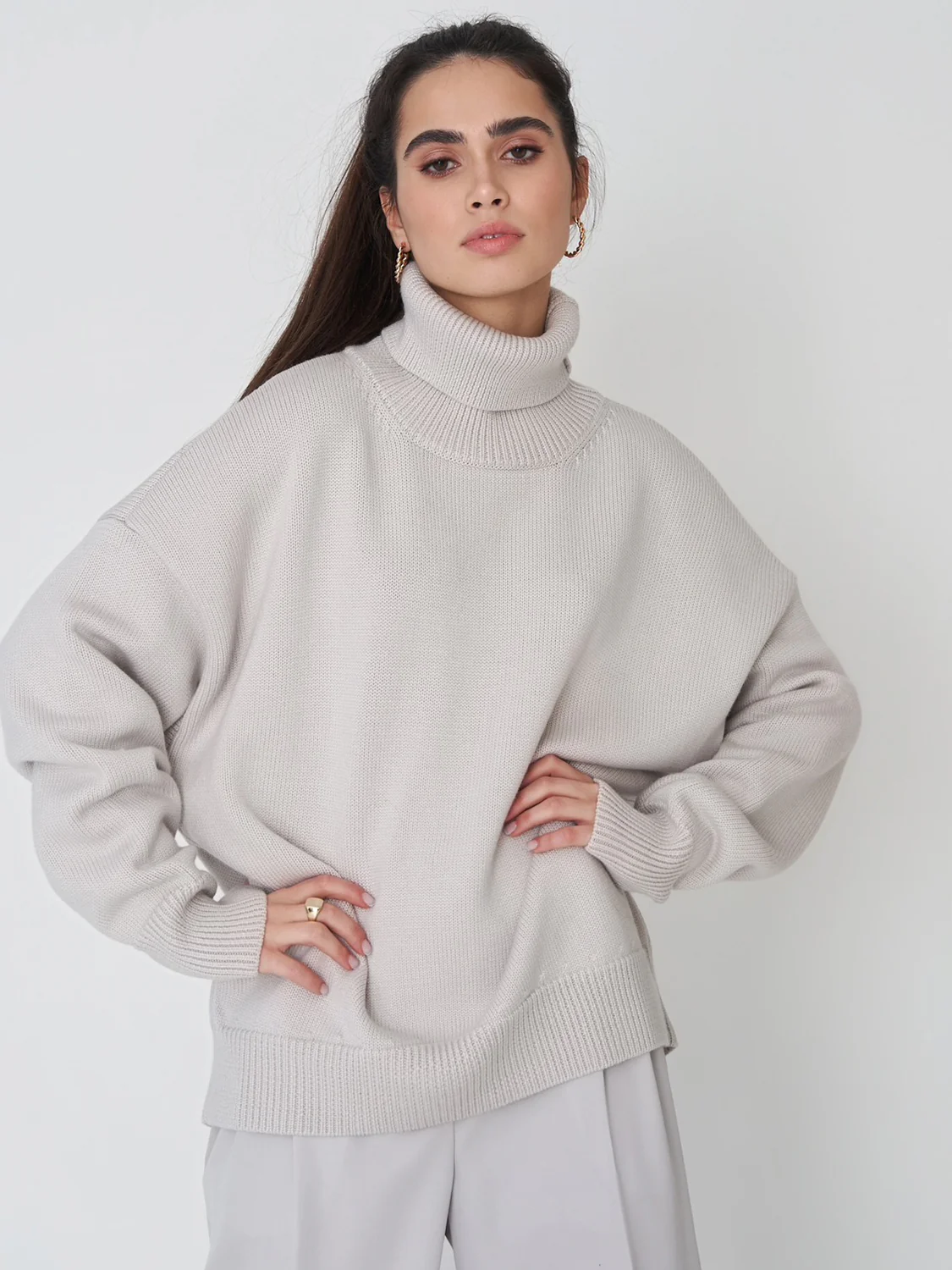 Turtleneck Long Sleeve Sweater - Image 11