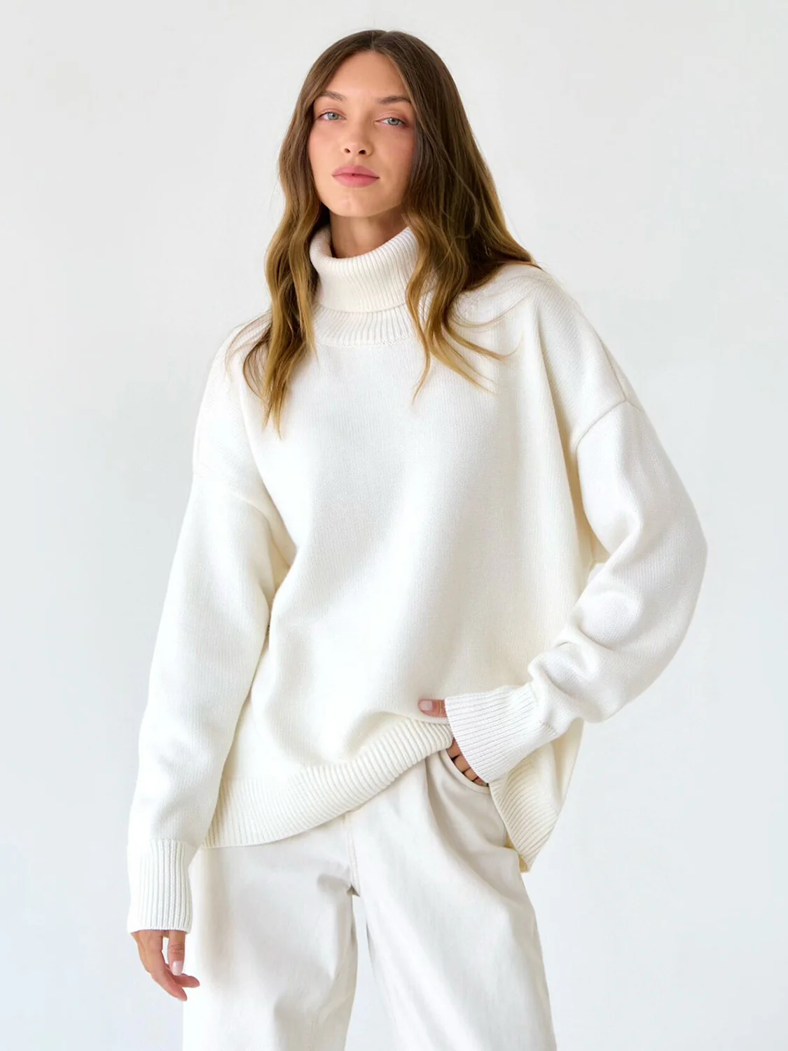Turtleneck Long Sleeve Sweater - Image 4