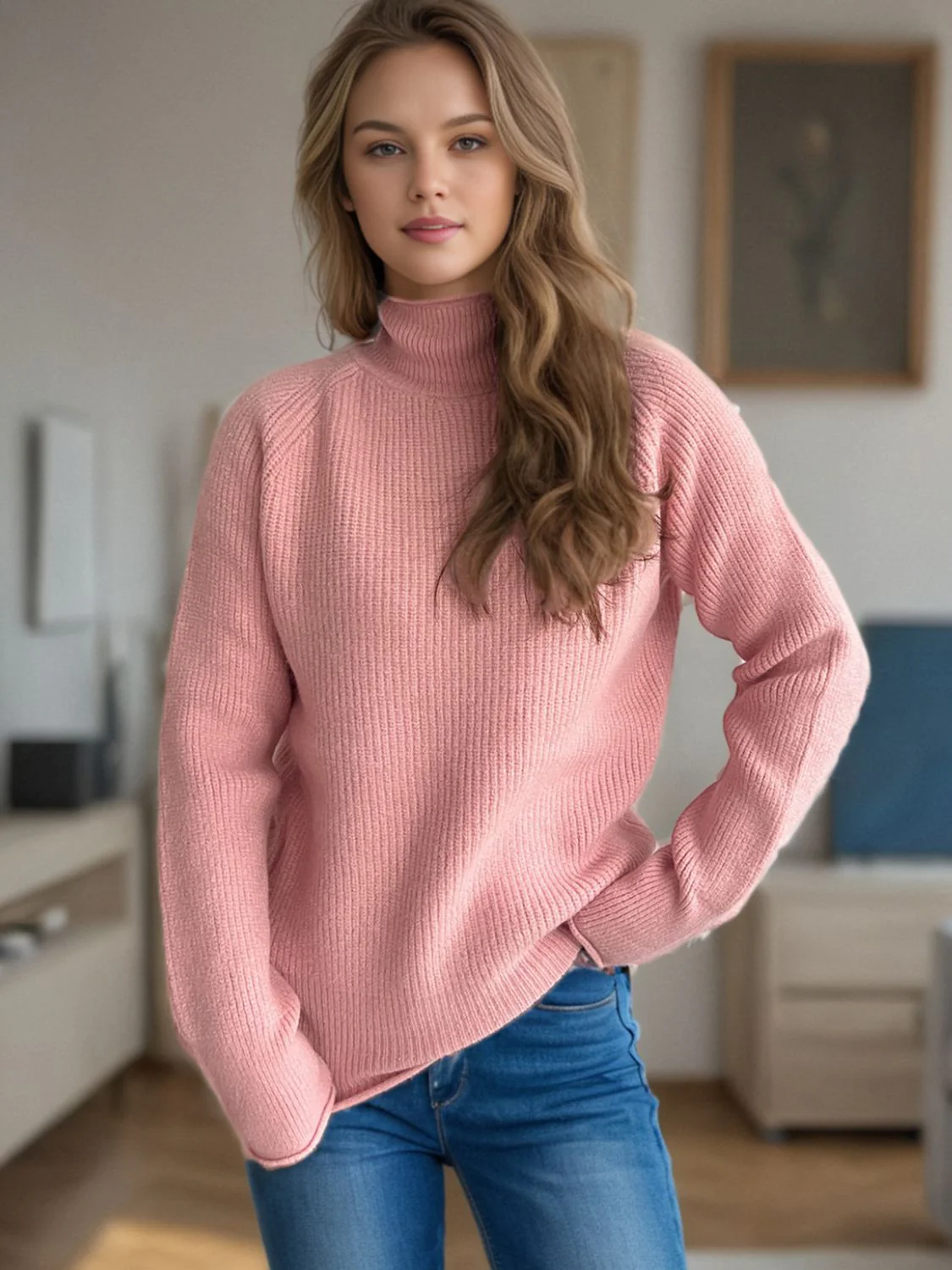 Turtleneck Long Sleeve Sweater - Image 10