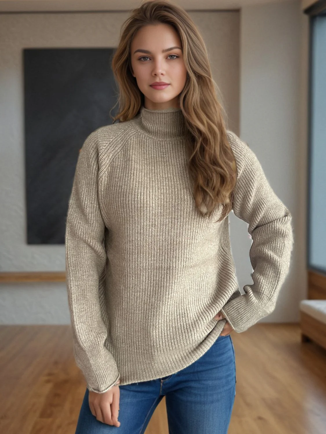 Turtleneck Long Sleeve Sweater - Image 12