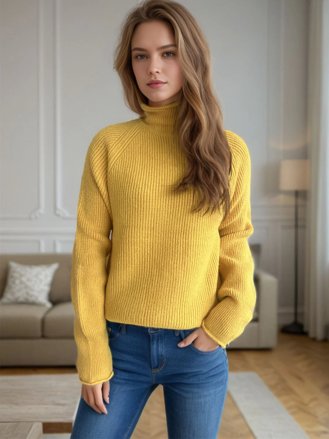 Turtleneck Long Sleeve Sweater - Image 16
