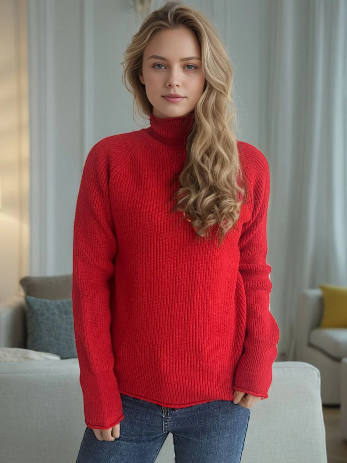 Turtleneck Long Sleeve Sweater - Image 5