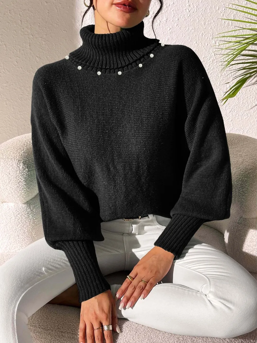 Turtleneck Long Sleeve Sweater - Image 10