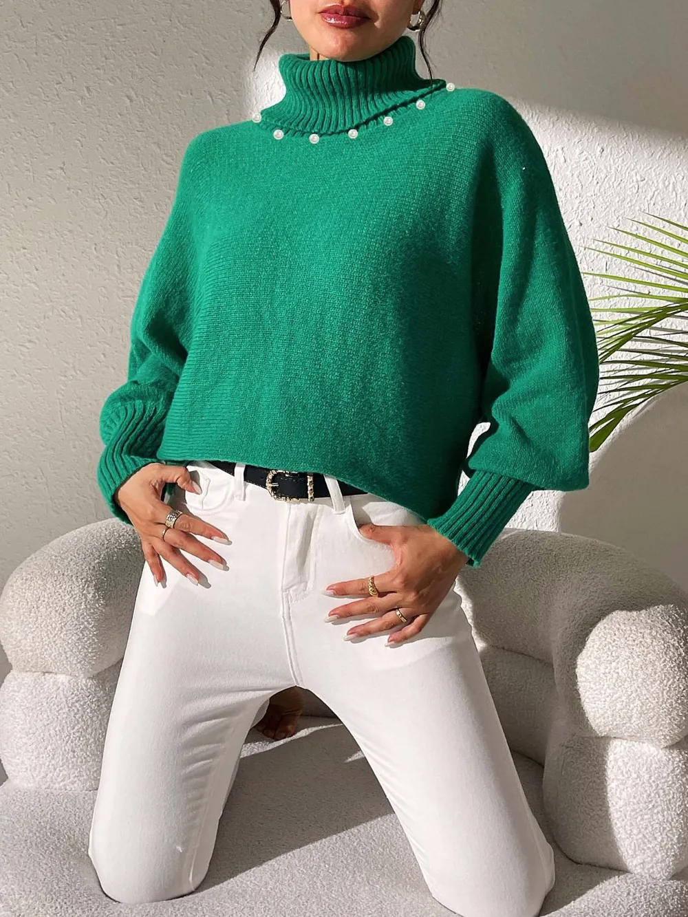 Turtleneck Long Sleeve Sweater - Image 19