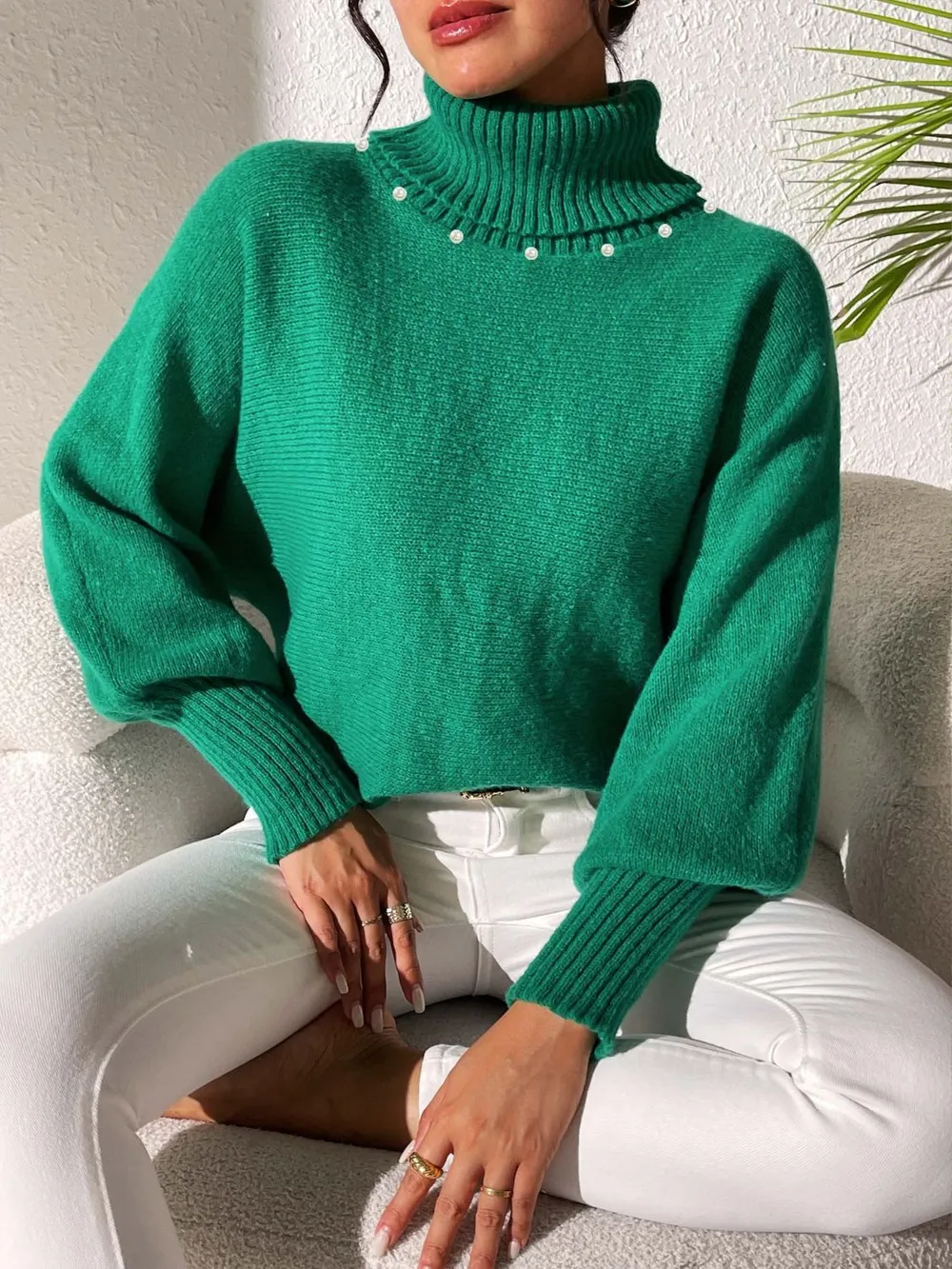 Turtleneck Long Sleeve Sweater - Image 20