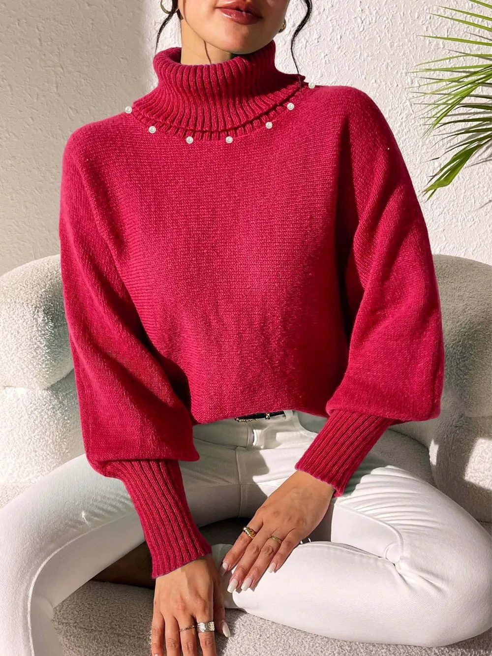 Turtleneck Long Sleeve Sweater - Image 3