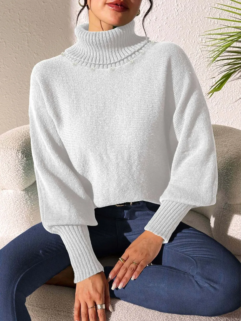 Turtleneck Long Sleeve Sweater - Image 7