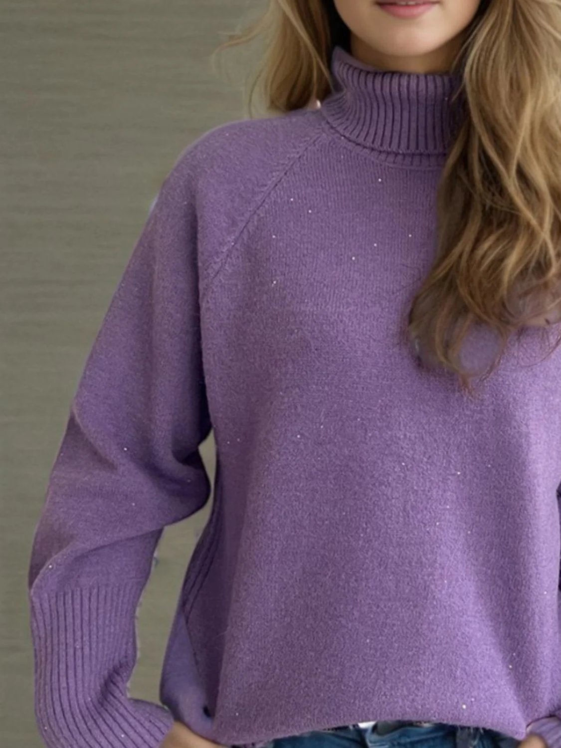 Turtleneck Raglan Sleeve Sweater - Image 10