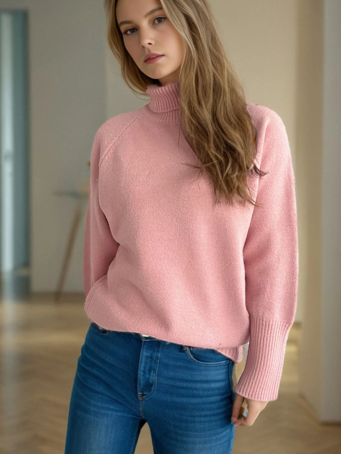 Turtleneck Raglan Sleeve Sweater - Image 18