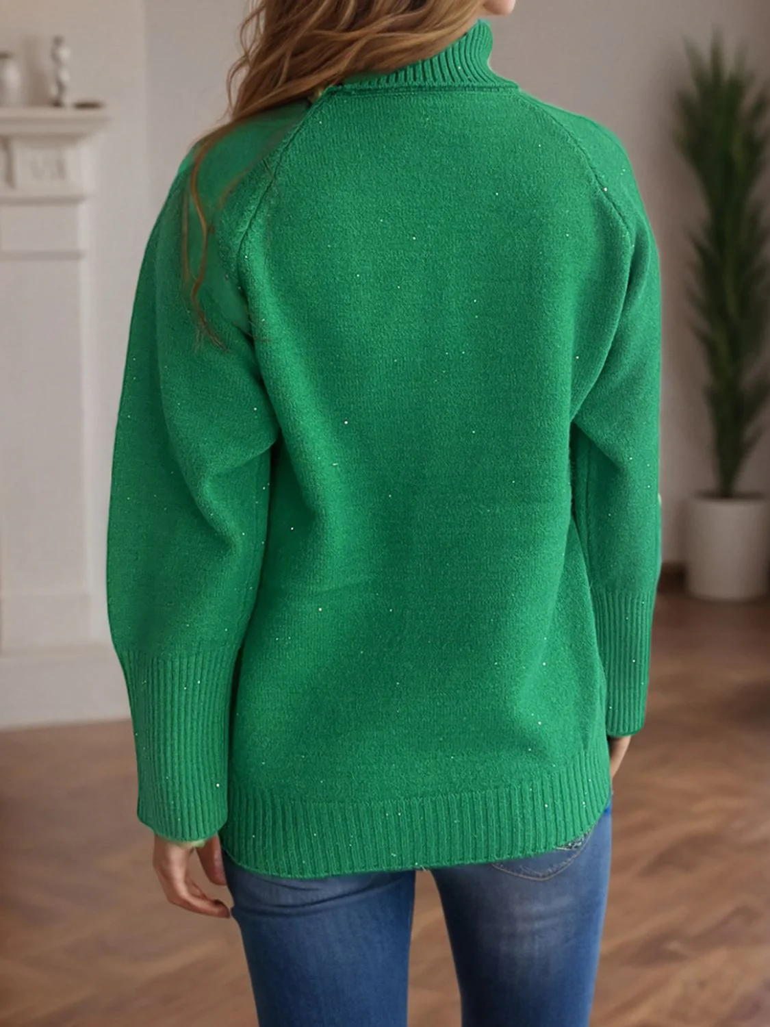 Turtleneck Raglan Sleeve Sweater - Image 4
