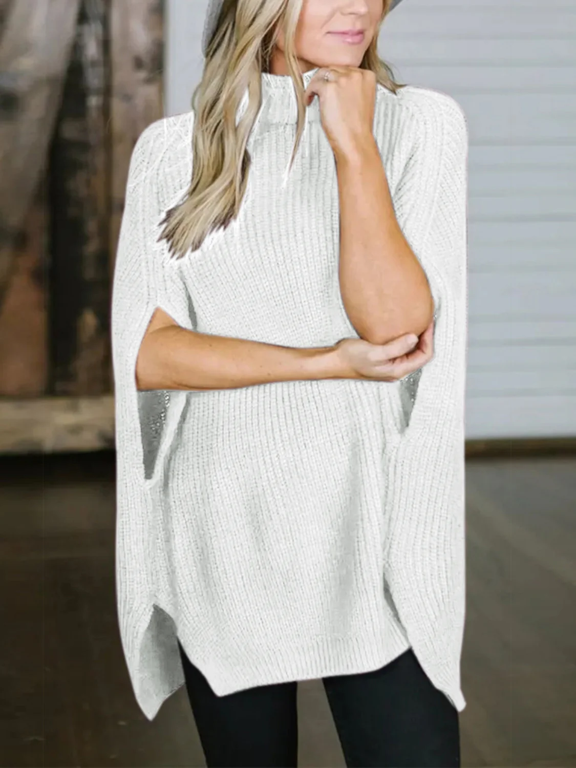 Turtleneck Slit Sweater - Image 12