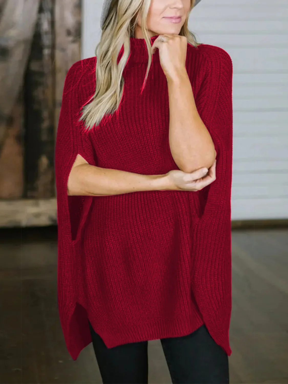 Turtleneck Slit Sweater - Image 6