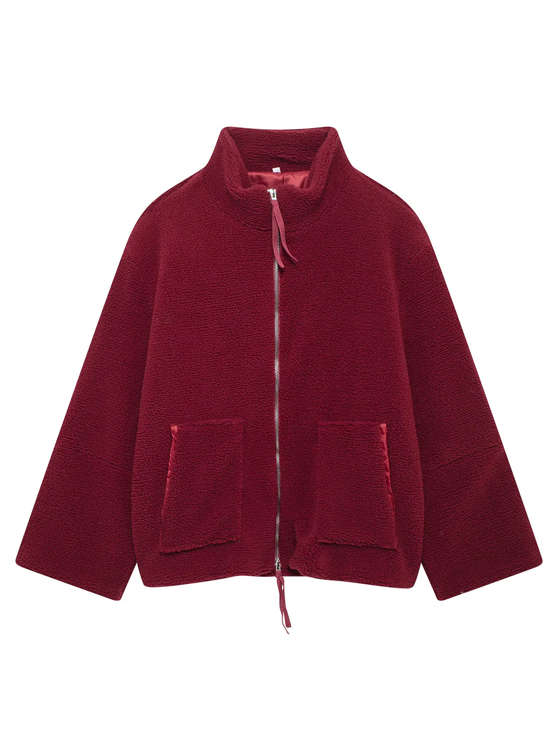 Turtleneck Zip Up Long Sleeve Plush Jacket - Image 10