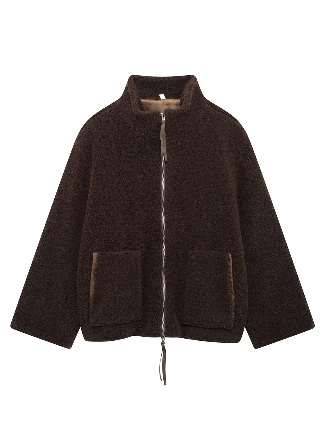 Turtleneck Zip Up Long Sleeve Plush Jacket - Image 29