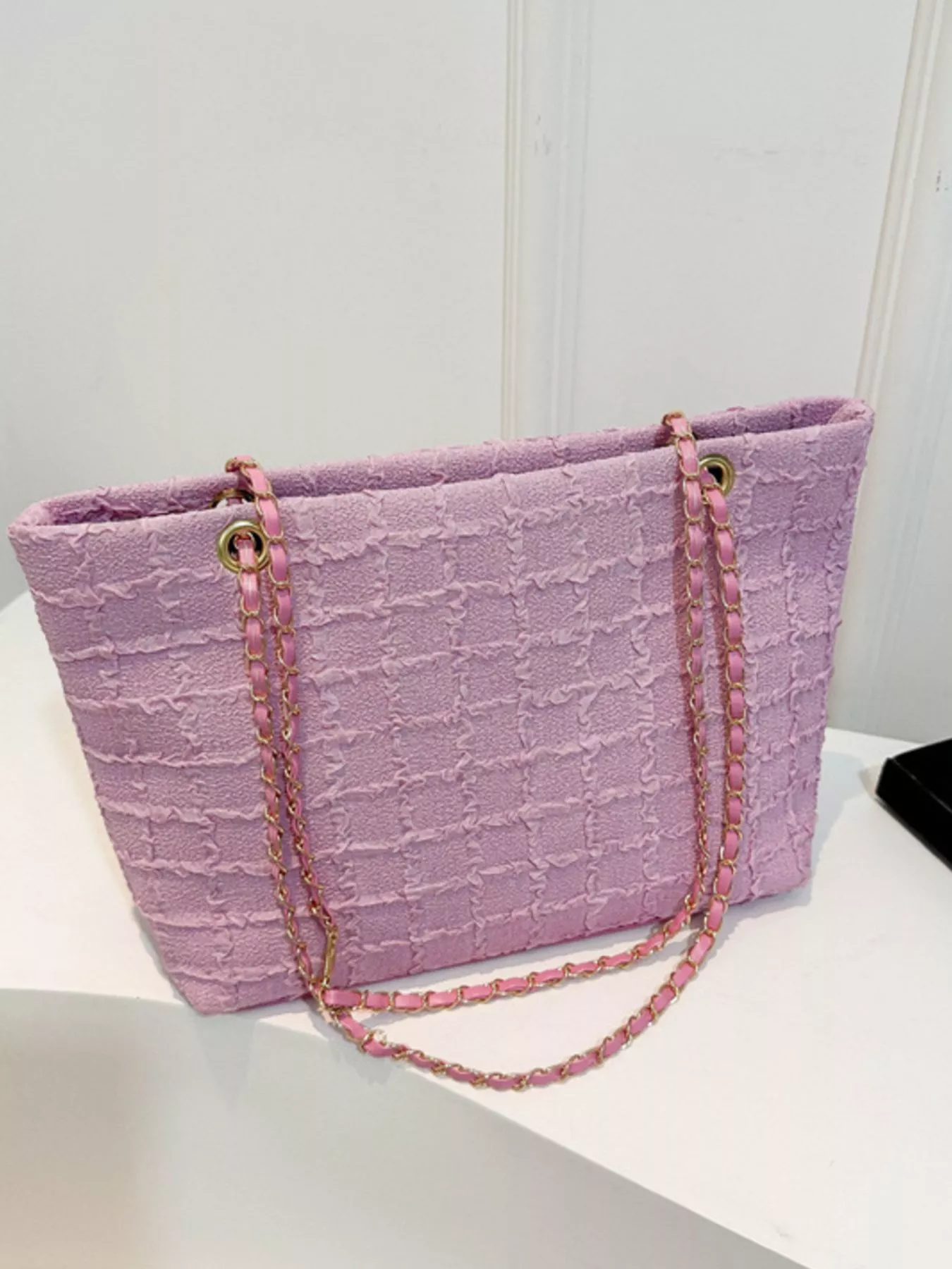 Tweed Chain Shoulder Bag - Image 7