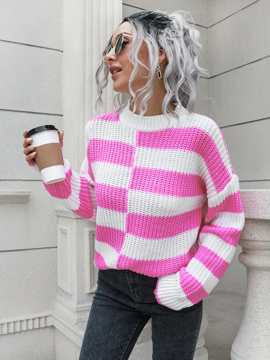Two-Tone Dropped Shoulder Sweater - Image 11