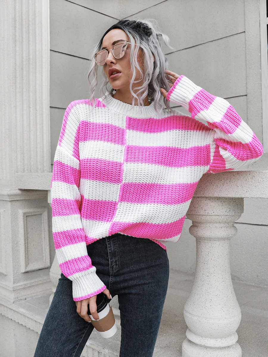Two-Tone Dropped Shoulder Sweater - Image 2