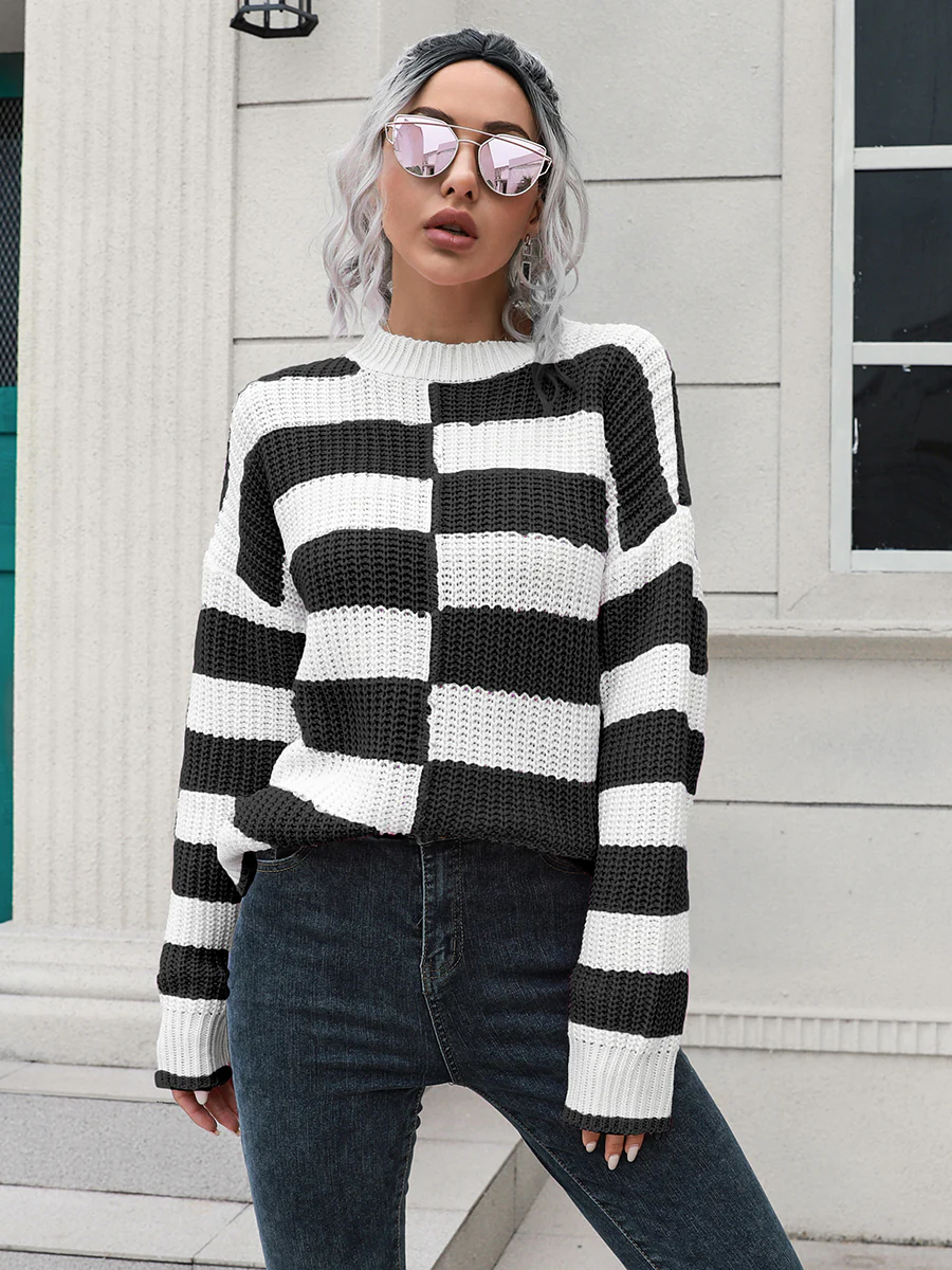 Two-Tone Dropped Shoulder Sweater - Image 5