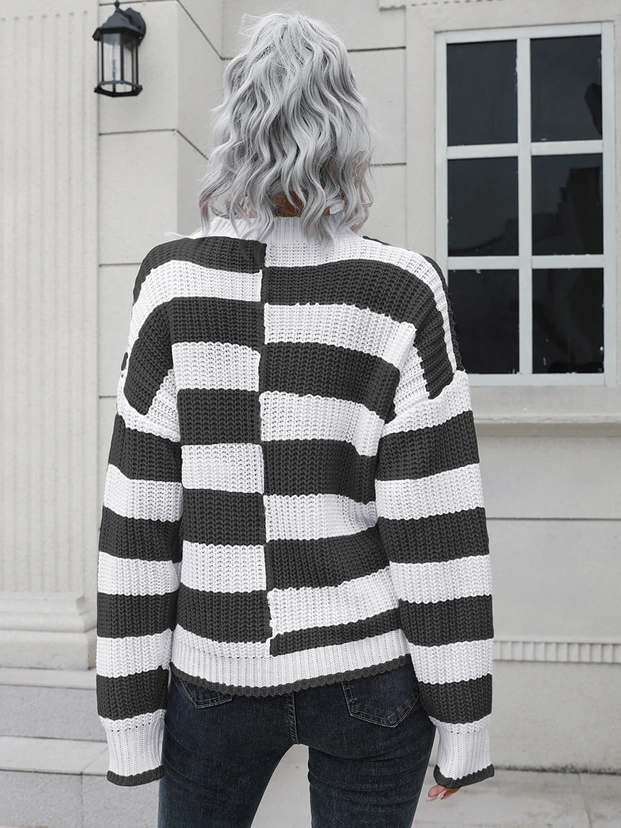 Two-Tone Dropped Shoulder Sweater - Image 6