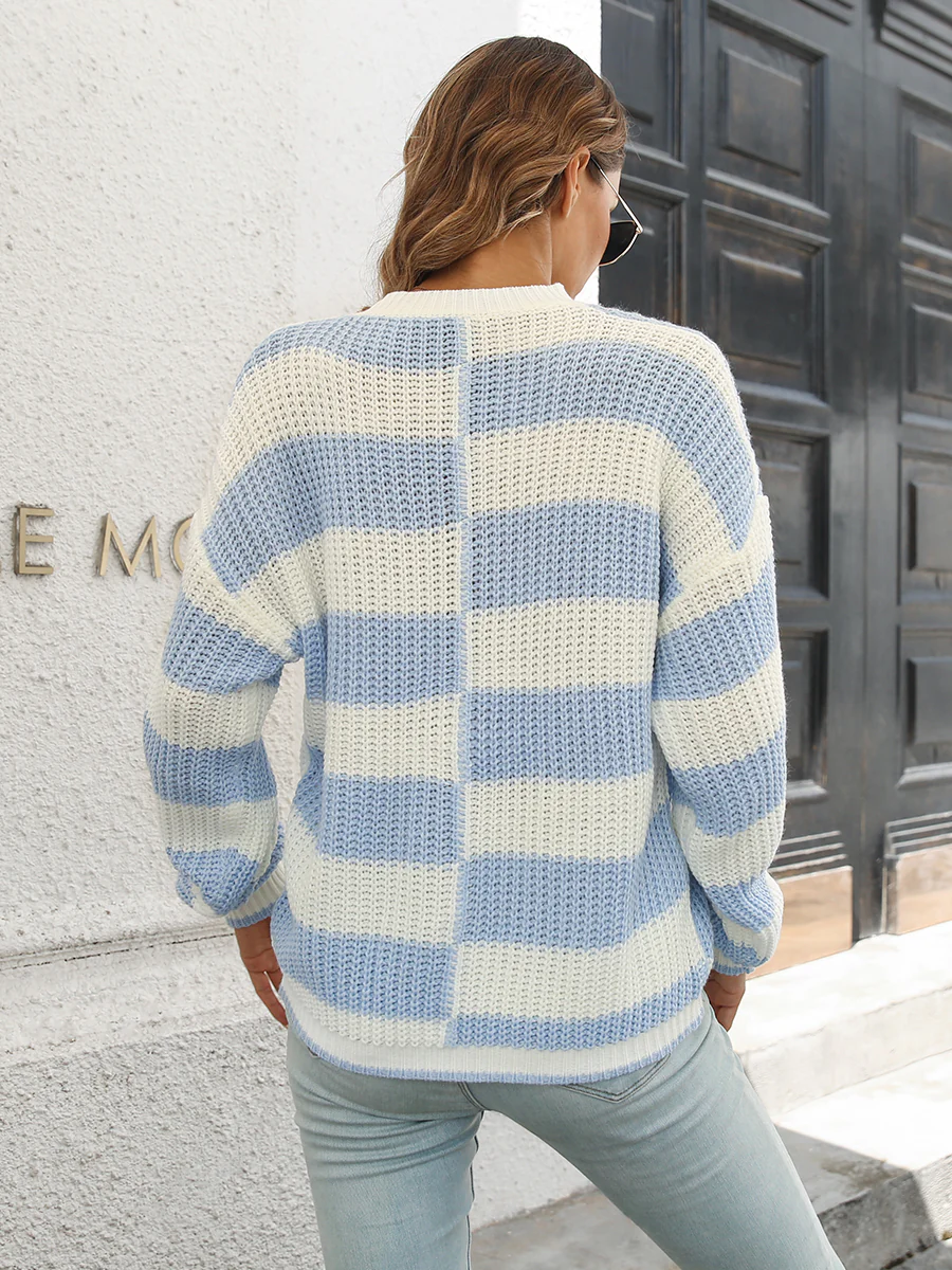 Two-Tone Dropped Shoulder Sweater - Image 9