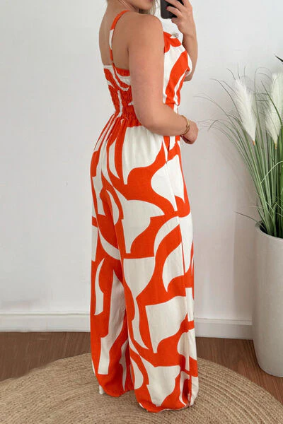 Two-Tone Spaghetti Strap Wide Leg Jumpsuit - Image 11