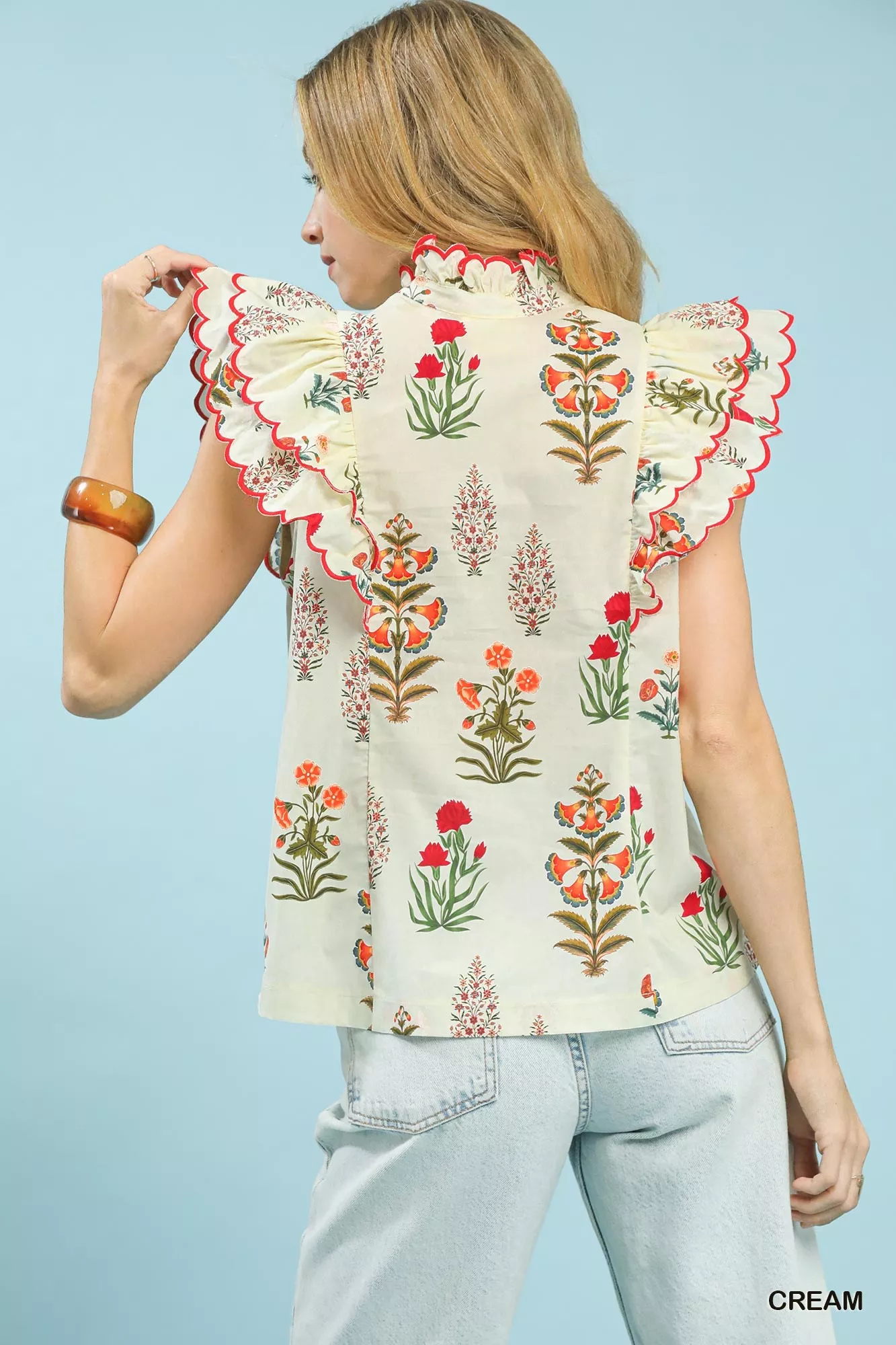 Umgee Block Floral Print Top - Image 3
