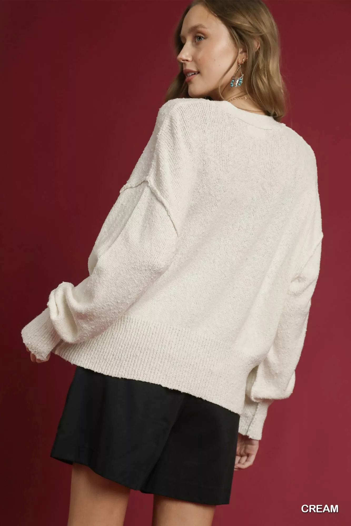 Umgee Button-Front V-Neck Knit Cardigan - Image 4